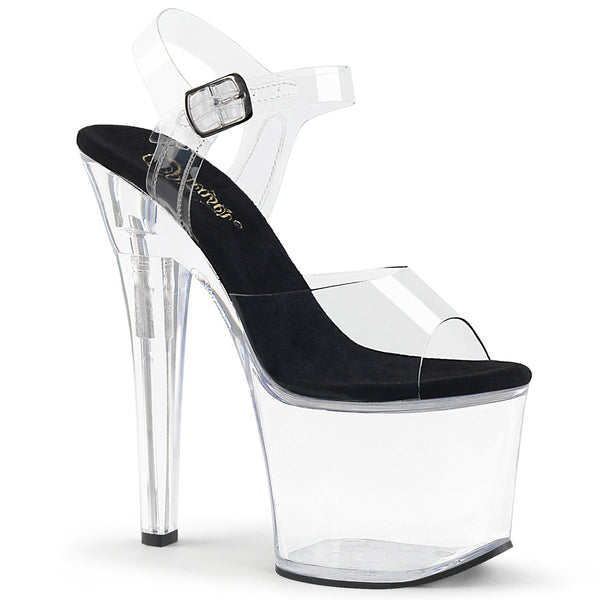 RADIANT-708 Plateau Sandaletten - Schwarz/Transparent von Pleaser