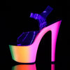 RAINBOW-308UV Plateau Sandaletten Mehrfarbig UV von Pleaser – Ansicht 3