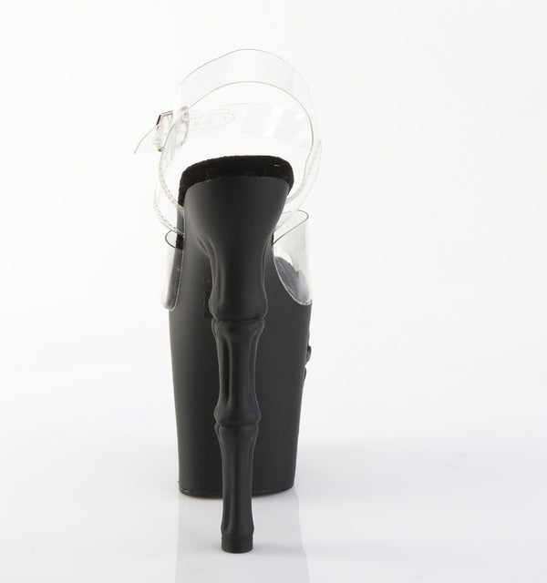 RAPTURE-808 Plateau Sandaletten Transparent/Schwarz Totenkopf von Pleaser – Ansicht 4
