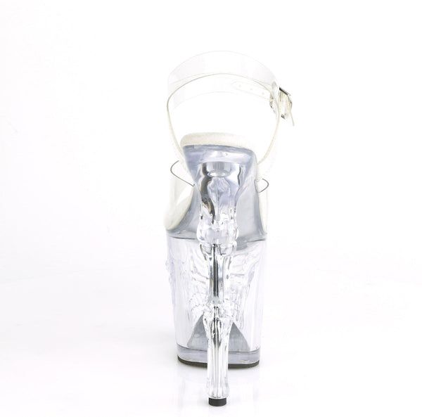 RAPTURE-808 Plateau Sandaletten Transparent Totenkopf von Pleaser – Ansicht 4
