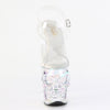 RAPTURE-808HT Plateau Sandaletten Transparent Totenkopf von Pleaser – Ansicht 2