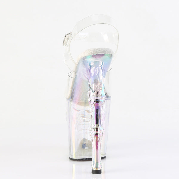 RAPTURE-808HT Plateau Sandaletten Transparent Totenkopf von Pleaser – Ansicht 4