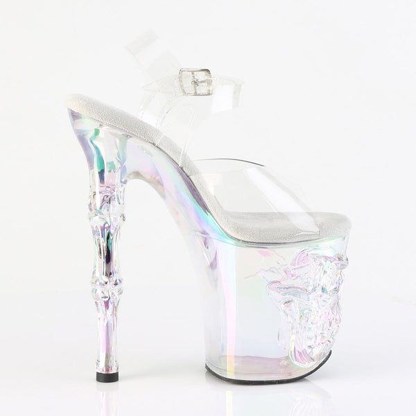 RAPTURE-808HT Plateau Sandaletten Transparent Totenkopf von Pleaser – Ansicht 5