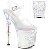 RAPTURE-808HT Plateau Sandaletten Transparent Totenkopf von Pleaser