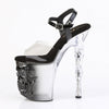 RAPTURE-808T-1 Plateau Sandaletten Transparent/Schwarz Totenkopf von Pleaser – Ansicht 3
