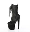 RAZZLE-1040WR Plateau Stiefeletten - Schwarz Matt Krokodilmuster von Pleaser – Ansicht 3