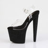 RAZZLE-808WR Plateau High Heel Sandaletten - Schwarz Matt Krokodilmuster von Pleaser – Ansicht 3