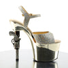 REVOLVER-709G Plateau Sandaletten Gold Glitzer von Pleaser – Ansicht 5