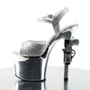 REVOLVER-709G Plateau Sandaletten Silber Chrome Glitzer von Pleaser – Ansicht 3
