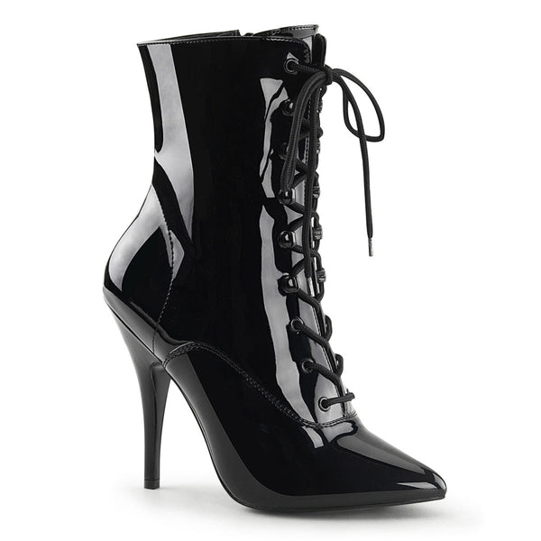 SEDUCE-1020 Stiefeletten Lack Schwarz von Pleaser