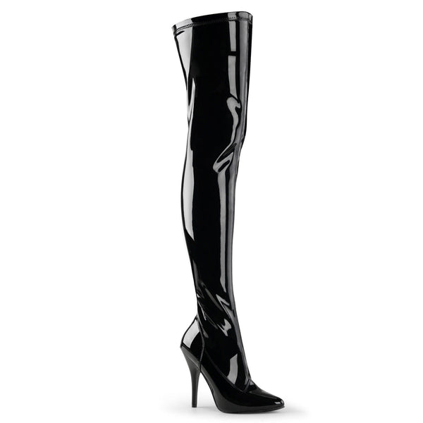 SEDUCE-3000 Overknee Stiefel Schwarz von Pleaser