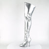 SEDUCE-3000 Overknee Stiefel Silber Matt von Pleaser – Ansicht 3