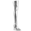 SEDUCE-3000 Overknee Stiefel Silber Matt von Pleaser