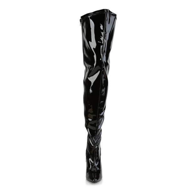 SEDUCE-3000WC Overknee Weitschaftstiefel Schwarz Lack von Pleaser Pink Label – Ansicht 2