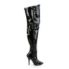 SEDUCE-3000WC Overknee Weitschaftstiefel Schwarz Lack von Pleaser Pink Label – Ansicht 5