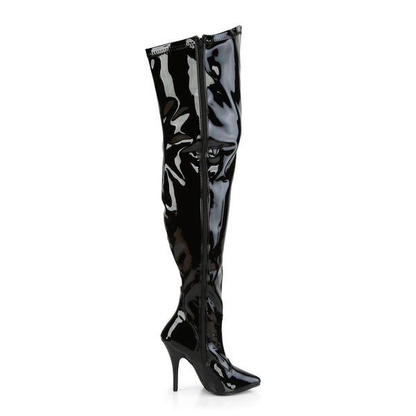 SEDUCE-3000WC Overknee Weitschaftstiefel Schwarz Lack von Pleaser Pink Label – Ansicht 5