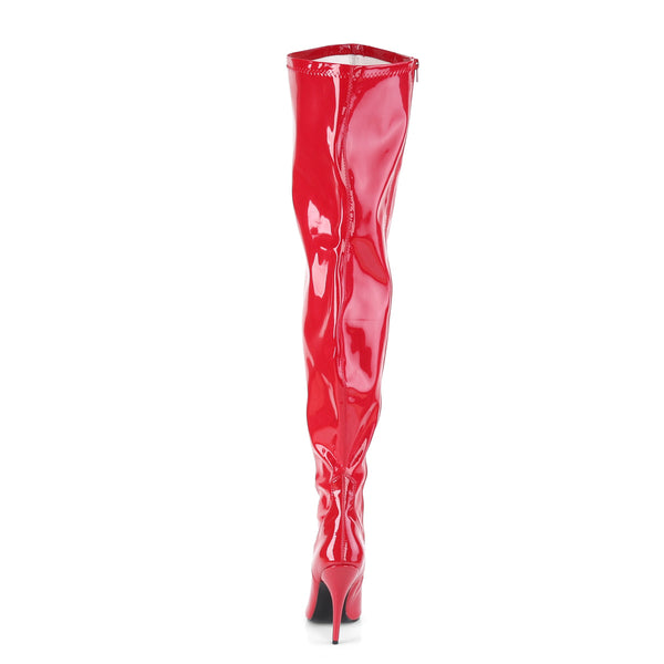 SEDUCE-3000WC Overknee Weitschaftstiefel Stiefel Lack Rot von Pleaser Pink Label – Ansicht 4