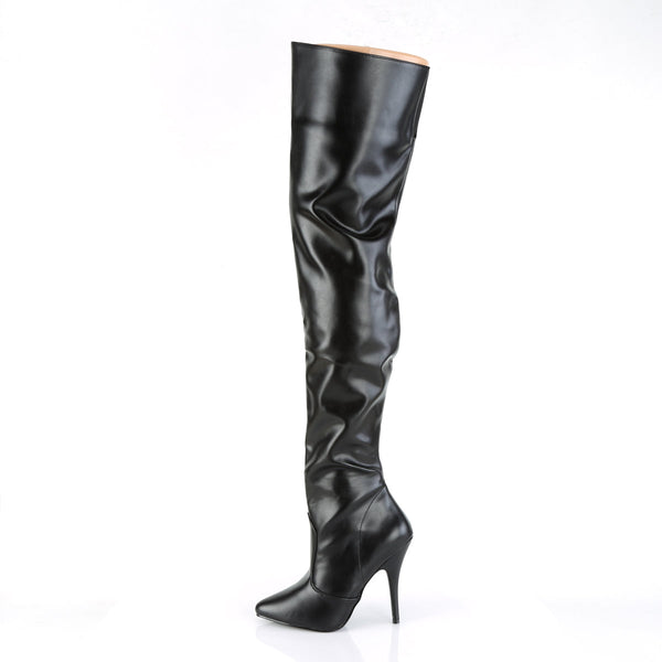 SEDUCE-3010 Overknee Stiefel Schwarz Matt von Pleaser – Ansicht 3