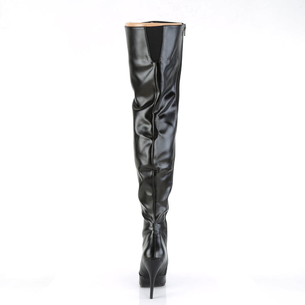 SEDUCE-3010 Overknee Stiefel Schwarz Matt von Pleaser – Ansicht 4