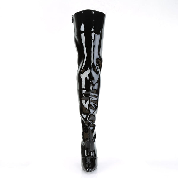 SEDUCE-3010 Overknee Stiefel Lack Schwarz von Pleaser – Ansicht 2