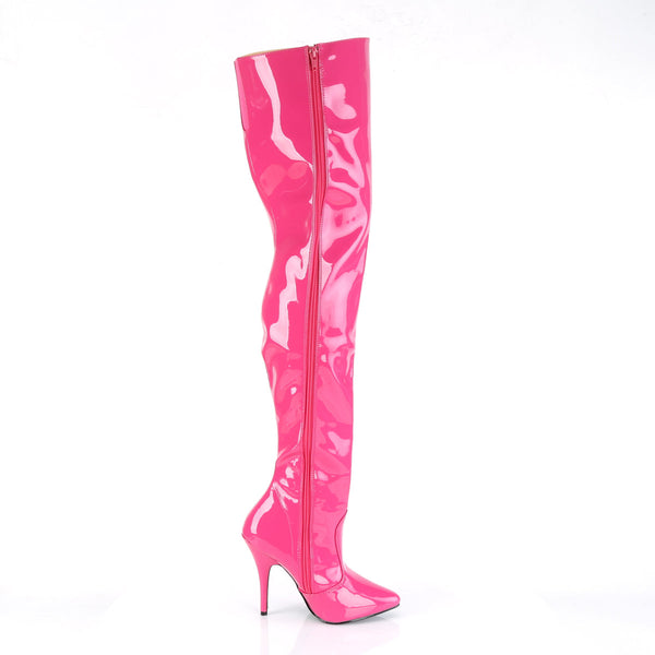 SEDUCE-3010 Overknee Stiefel Lack Hot Pink von Pleaser – Ansicht 5