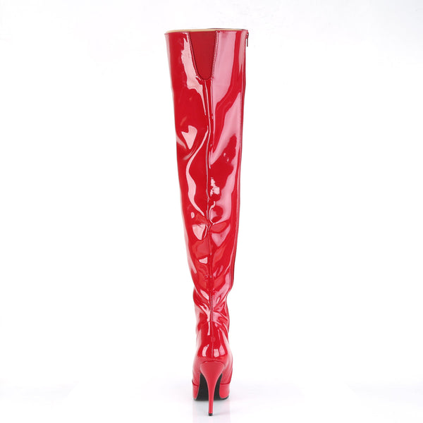 SEDUCE-3010 Overknee Stiefel Lack Rot von Pleaser – Ansicht 4