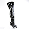 SEDUCE-3019 Overknee Stiefel - Schwarz lack von Pleaser High Heels – Ansicht 5