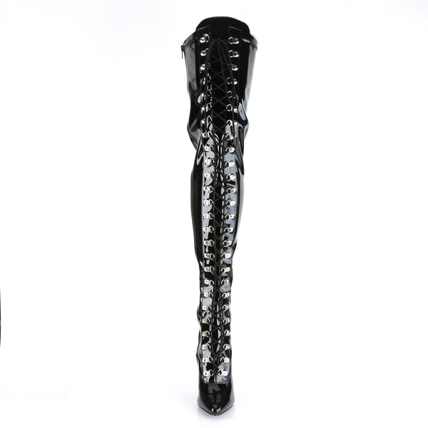 SEDUCE-3024 Overknee Stiefel Lack Schwarz von Pleaser – Ansicht 2