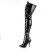 SEDUCE-3024 Overknee Stiefel Lack Schwarz von Pleaser – Ansicht 3