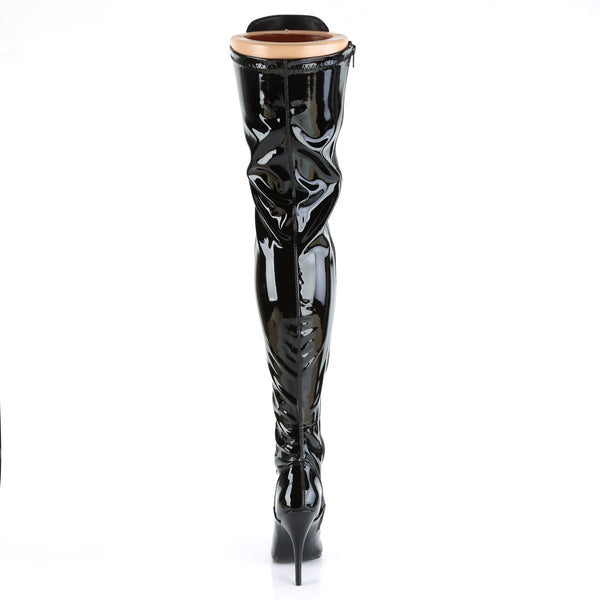 SEDUCE-3024 Overknee Stiefel Lack Schwarz von Pleaser – Ansicht 4