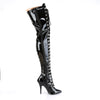 SEDUCE-3024 Overknee Stiefel Lack Schwarz von Pleaser – Ansicht 5