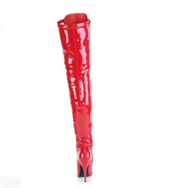 SEDUCE-3024 Overknee Stiefel Lack Rot von Pleaser – Ansicht 4