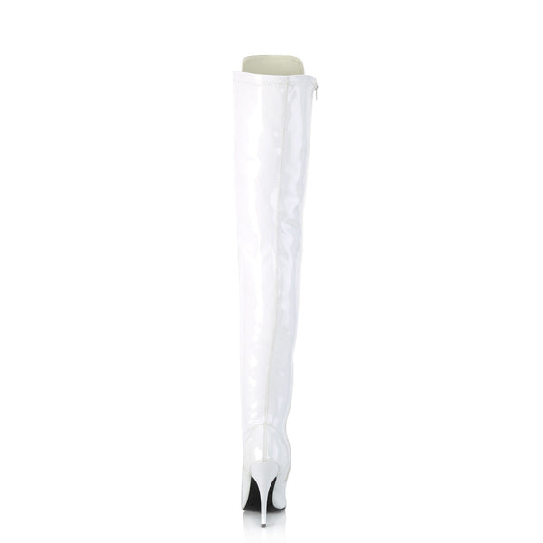 SEDUCE-3024 Overknee Stiefel Lack Weiß von Pleaser – Ansicht 4