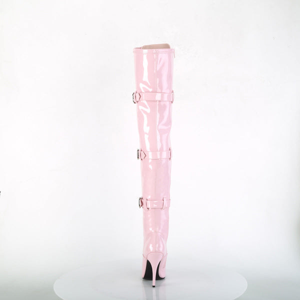 SEDUCE-3028 Overknee Stiefel Lack Baby Pink von Pleaser – Ansicht 4