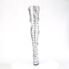 SEDUCE-3028 - Overknee Stiefel - Silber von Pleaser – Ansicht 2