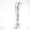 SEDUCE-3028 - Overknee Stiefel - Silber von Pleaser – Ansicht 3