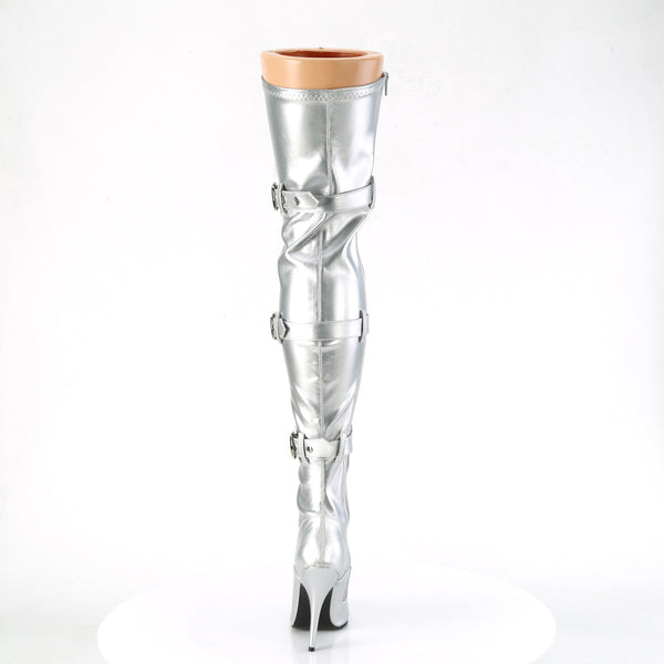 SEDUCE-3028 - Overknee Stiefel - Silber von Pleaser – Ansicht 4