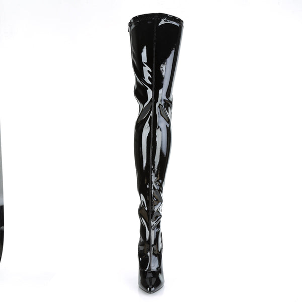 SEDUCE-3063 Overknee Stiefel Schwarz Lack von Pleaser – Ansicht 3