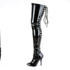 SEDUCE-3063 Overknee Stiefel Schwarz Lack von Pleaser – Ansicht 4