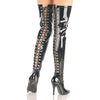 SEDUCE-3063 Overknee Stiefel Schwarz Lack von Pleaser – Ansicht 2