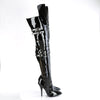 SEDUCE-3080 Overknee Stiefel mit Peitsche - Schwarz lack von Pleaser High Heels – Ansicht 5