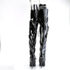 SEDUCE-3082 Overknee Stiefel mit Schnürung und Peitsche - Schwarz lack von Pleaser High Heels – Ansicht 4