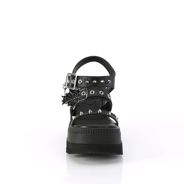 SHAKER-13 Plateau Sandaletten - Schwarz Matt von DemoniaCult – Ansicht 2