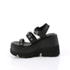 SHAKER-13 Plateau Sandaletten - Schwarz Matt von DemoniaCult – Ansicht 3