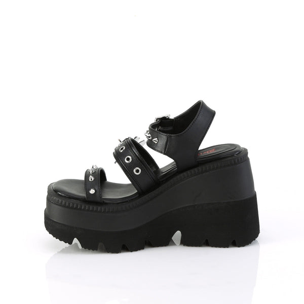 SHAKER-13 Plateau Sandaletten - Schwarz Matt von DemoniaCult – Ansicht 3