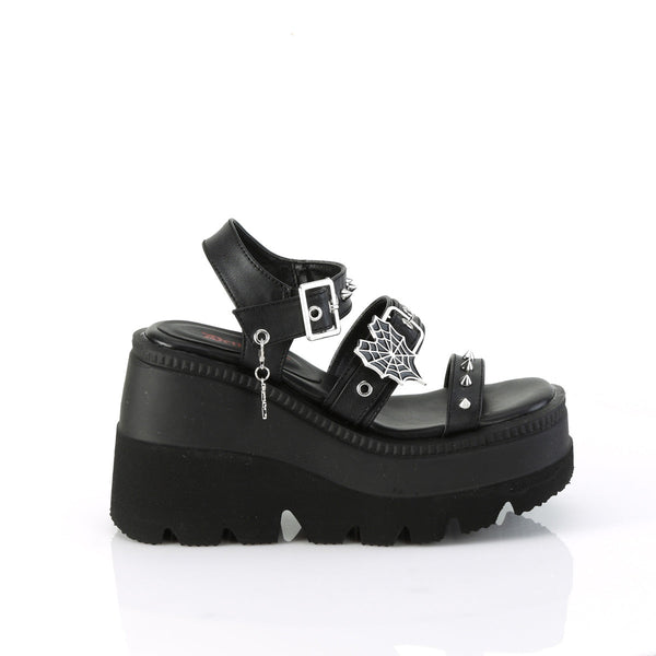 SHAKER-13 Plateau Sandaletten - Schwarz Matt von DemoniaCult – Ansicht 5