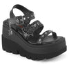SHAKER-13 Plateau Sandaletten - Schwarz Matt von DemoniaCult