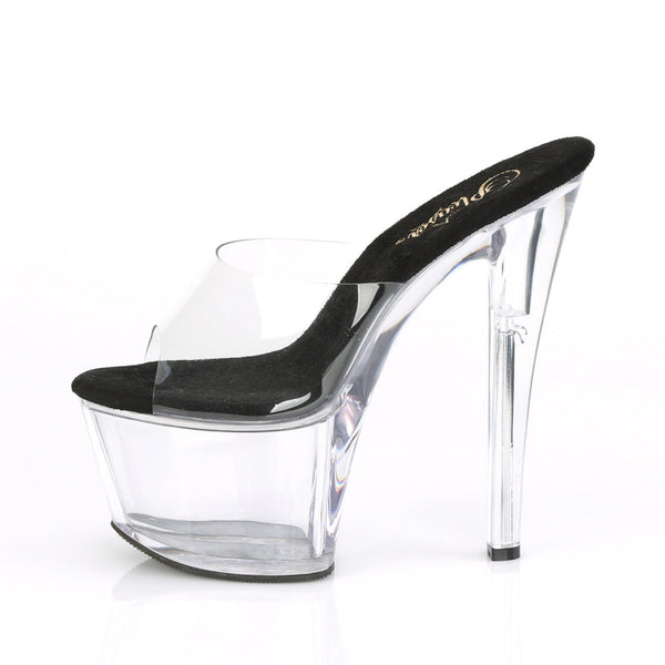 SKY-301 Plateau Pantoletten Schwarz/Transparent von Pleaser – Ansicht 3