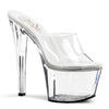 SKY-301 Plateau Pantoletten Transparent von Pleaser