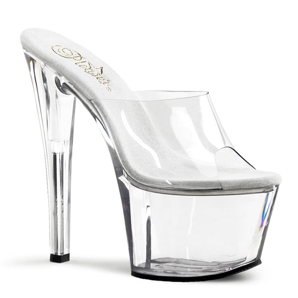 SKY-301 Plateau Pantoletten Transparent von Pleaser